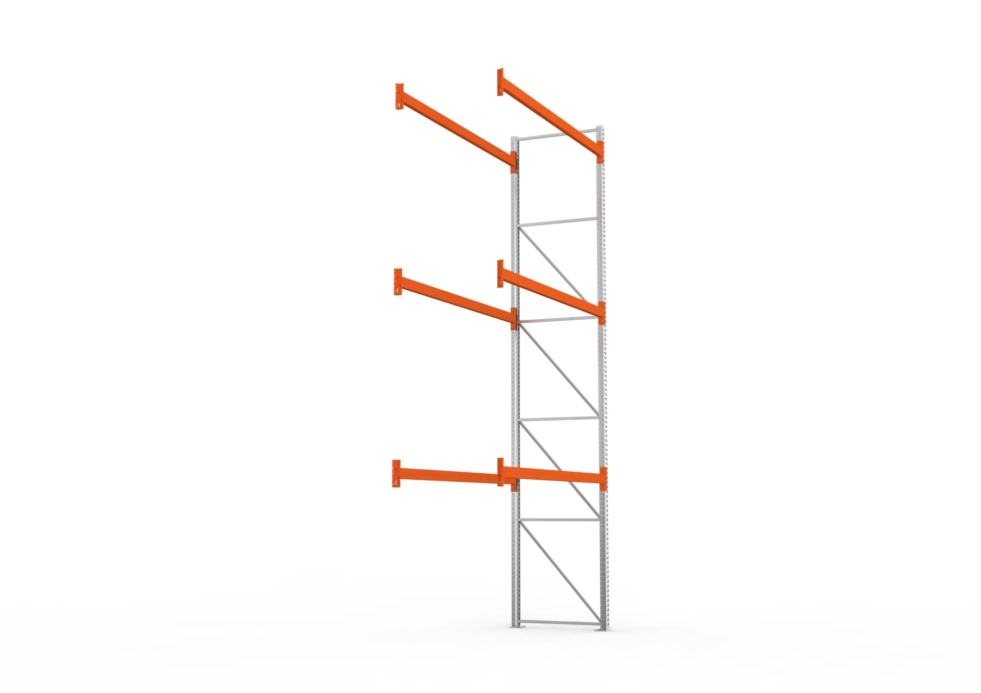 META MULTIPAL | Palettenregal | Anbauregal | 5500 x 2700 x 1100 mm | Fachlast 770 kg | 4 Ebenen | 12 Paletten | verzinkt
