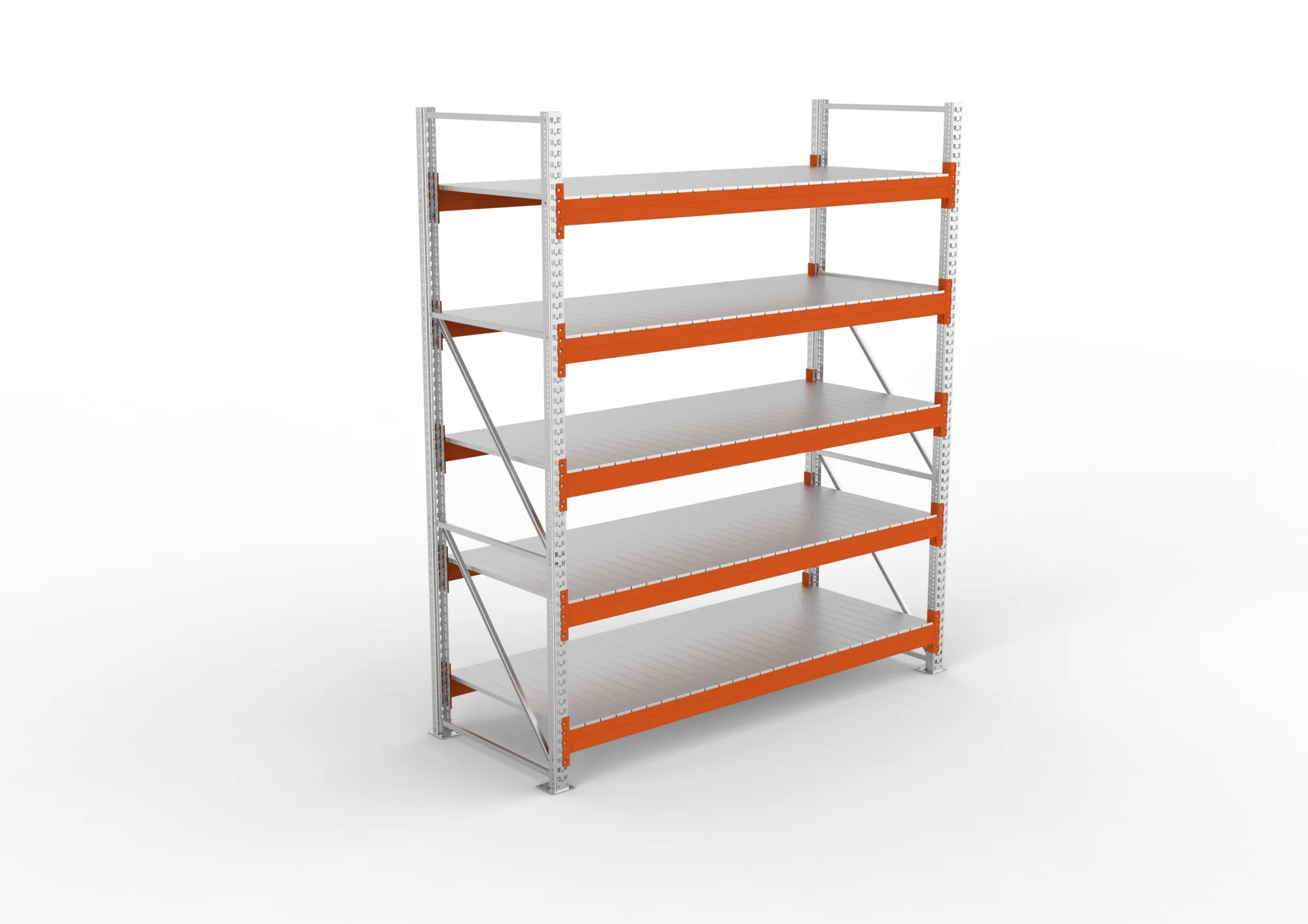 META MULTIPAL | Großfachregal | Grundregal | 3300 x 2700 x 1100 mm | Fachlast 1900 kg | 5 Ebenen | Stahlpaneele | verzinkt