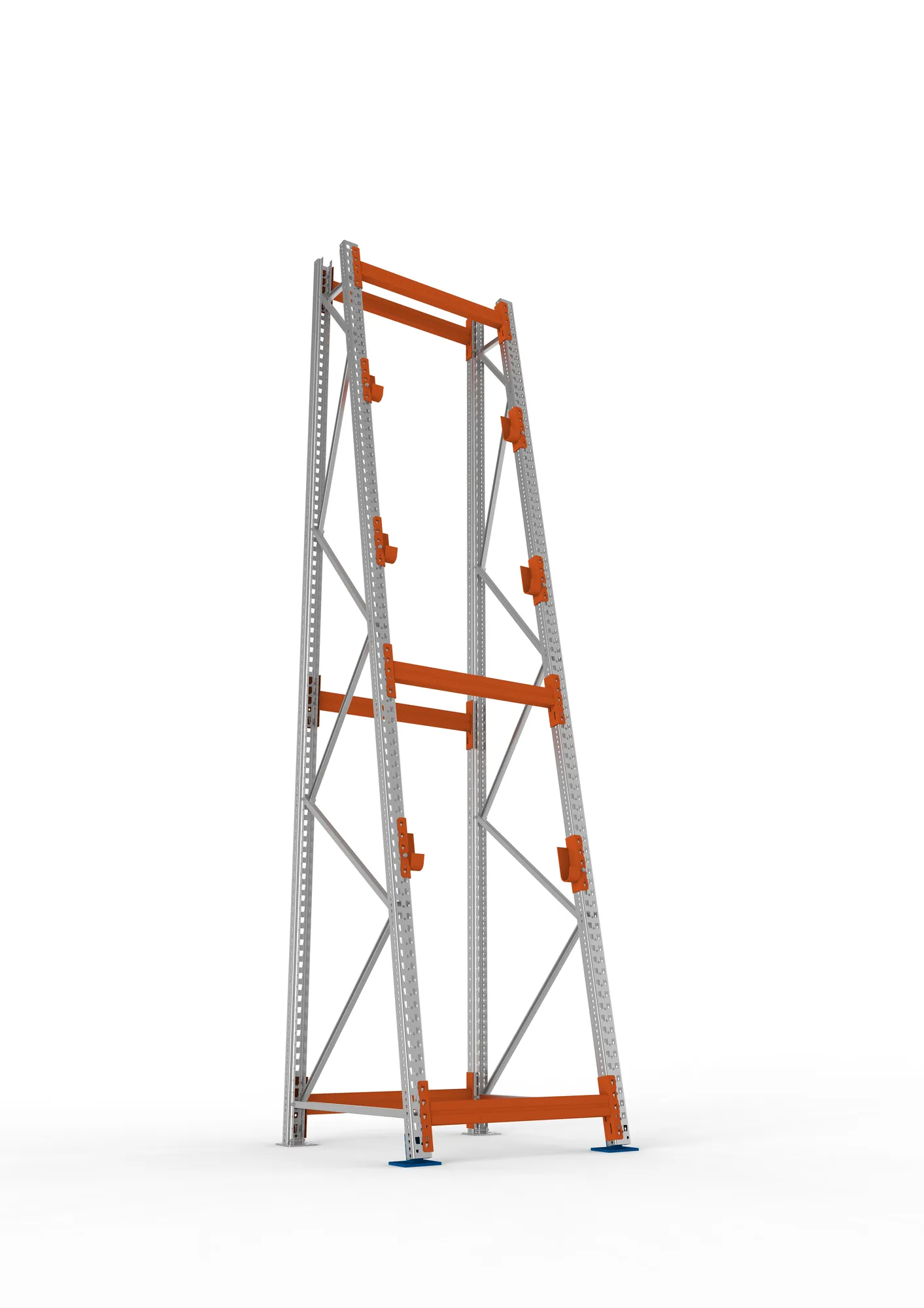 META MULTIPAL | Kabeltrommelregal | Grundregal | 4400 x 900 x 1100 mm | Feldlast 2250 kg | 3 Ebenen | Typ 3/A-Ständer | verzinkt