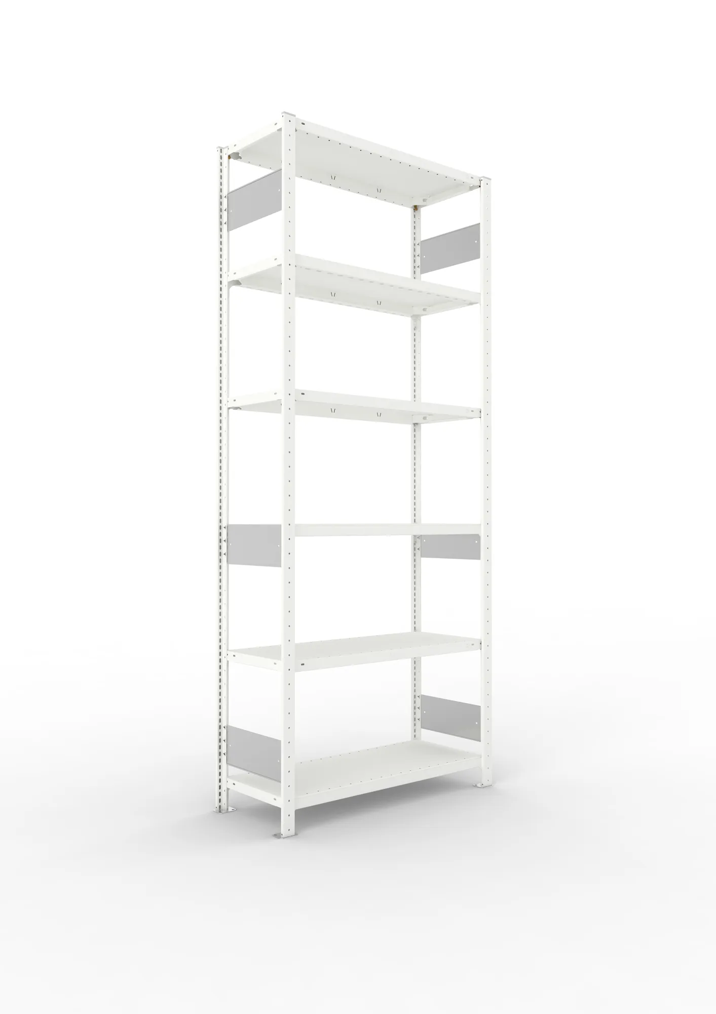 META CLIP S3 | Fachbodenregal | Grundregal | 2500 x 1000 x 400 mm | Fachlast 150 kg | 5+1 Ebenen | Längsriegel | RAL 7035