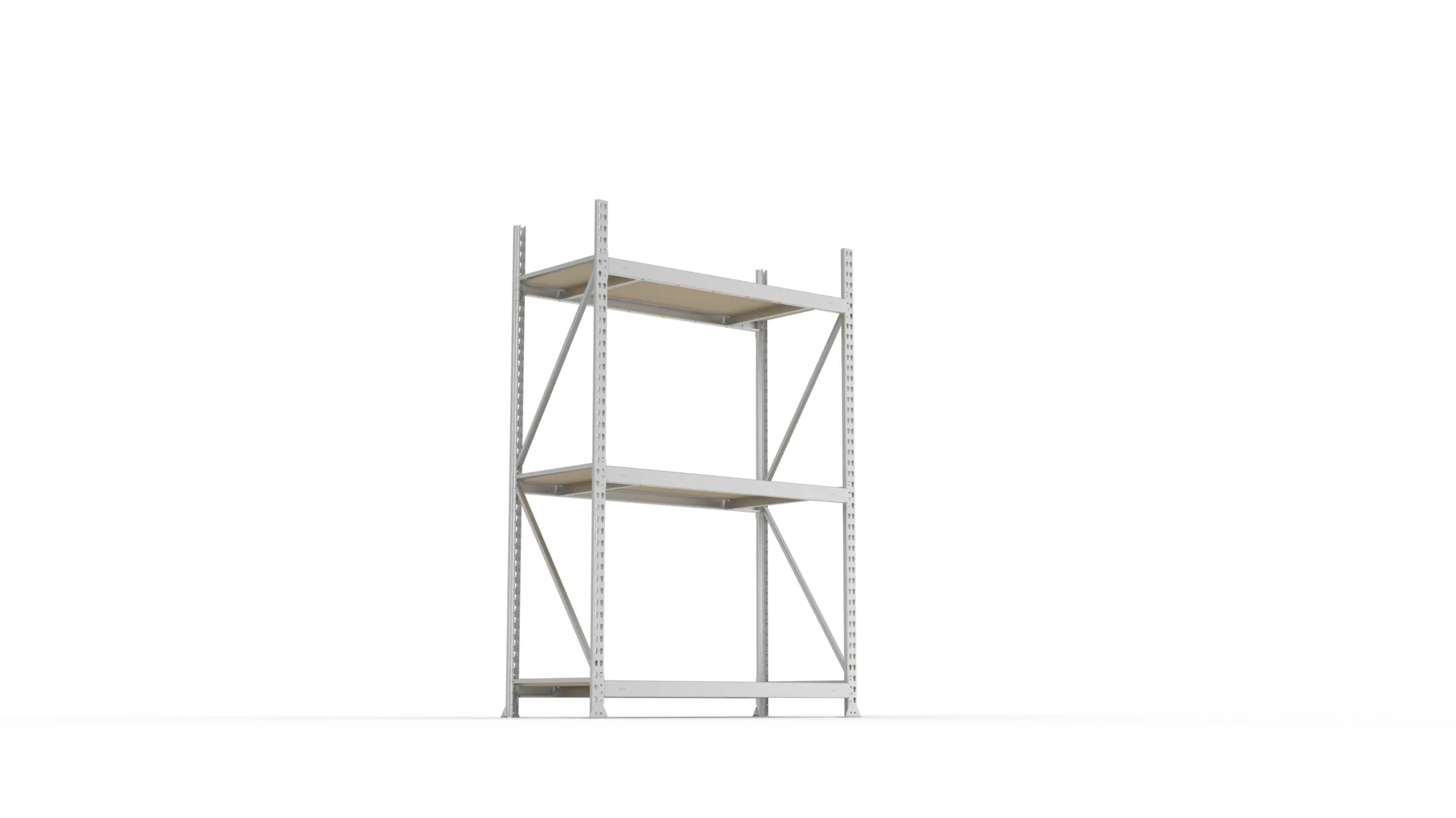 META MINI-RACK Weitspannregal | Grundregal | 2200 x 1400 x 650 mm | Fachlast 600 kg | Spanplattenböden | 3 Ebenen