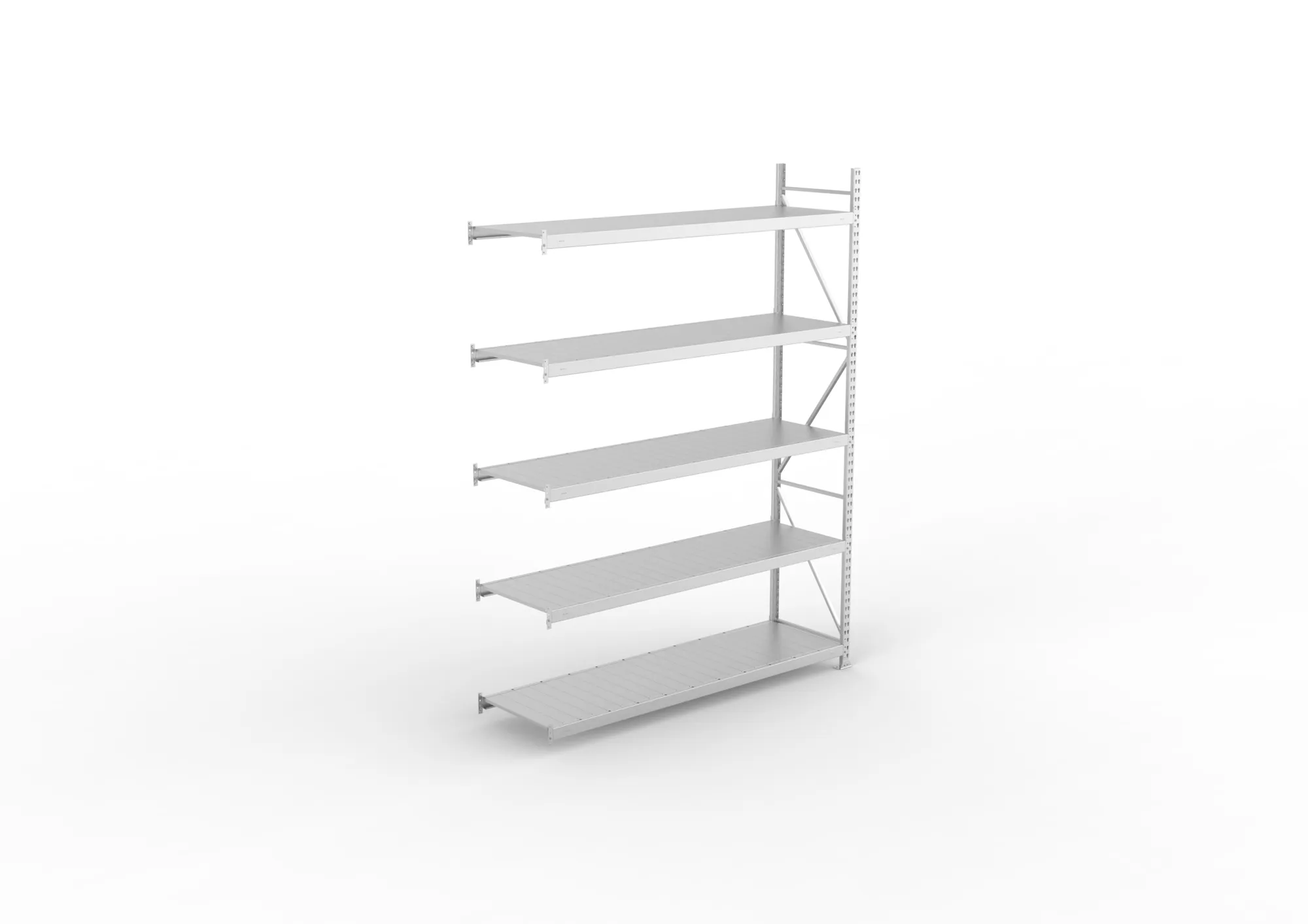 META MINI-RACK Weitspannregal | Anbauregal | 3000 x 2200 x 650 mm | Fachlast 600 kg | Stahlpaneelböden | 5 Ebenen