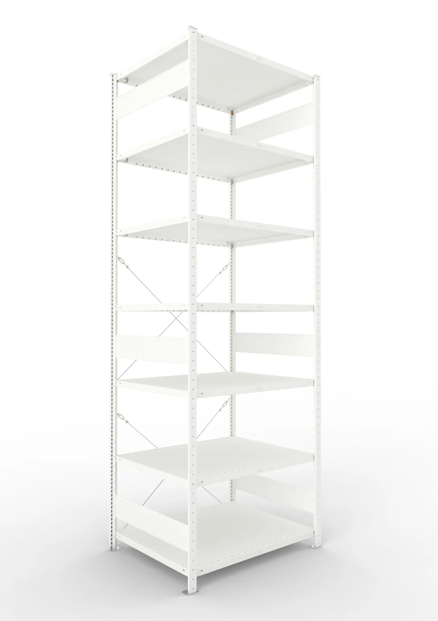 META CLIP | Fachbodenregal | Grundregal | 3000 x 1000 x 800 mm | Fachlast 230 kg | 6+1 Ebenen | RAL 7035