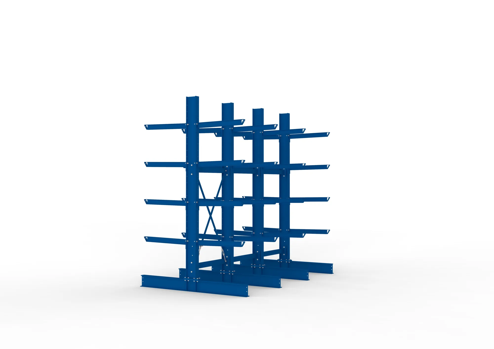 META MULTISTRONG H | Kragarmregal | 3 Felder | 3000 x 3000 x 800 mm | Armlast 630 kg | doppelseitig | 4+1 Ebenen