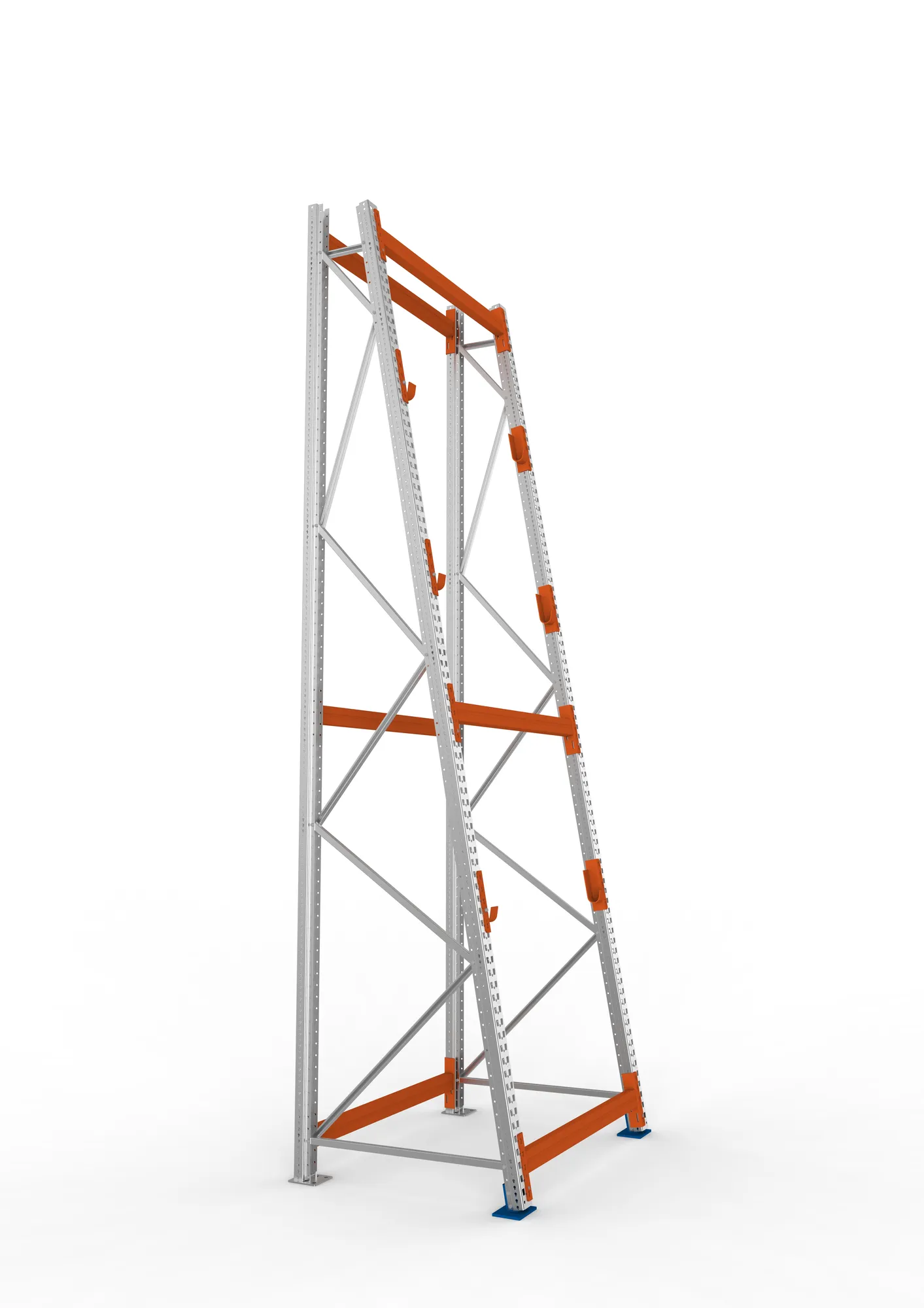 META MULTIPAL | Kabeltrommelregal | Grundregal | 4400 x 1300 x 1100 mm | Feldlast 2250 kg | 3 Ebenen | Typ 3/A-Ständer | verzinkt