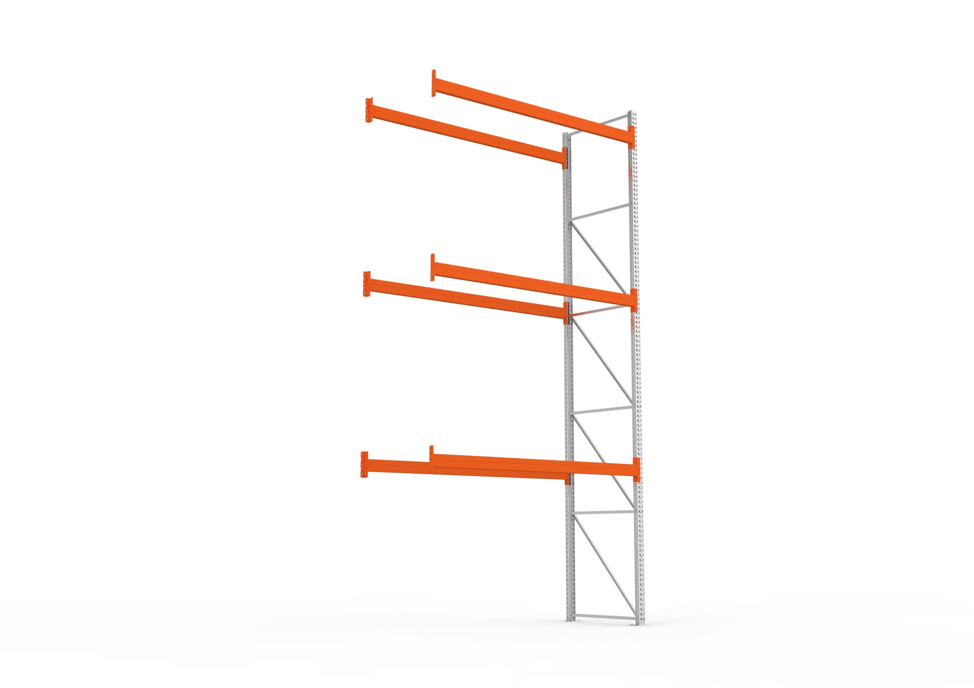 META MULTIPAL | Palettenregal | Anbauregal | 5500 x 2700 x 1100 mm | Fachlast 900 kg | 4 Ebenen | 12 Paletten | verzinkt