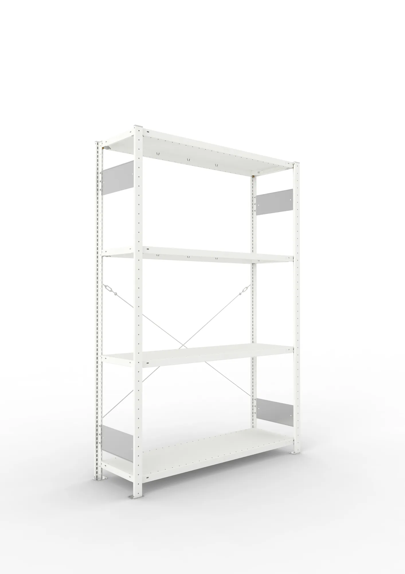 META CLIP S3 | Fachbodenregal | Grundregal | 2000 x 1300 x 400 mm | Fachlast 230 kg | 3+1 Ebenen | RAL 7035