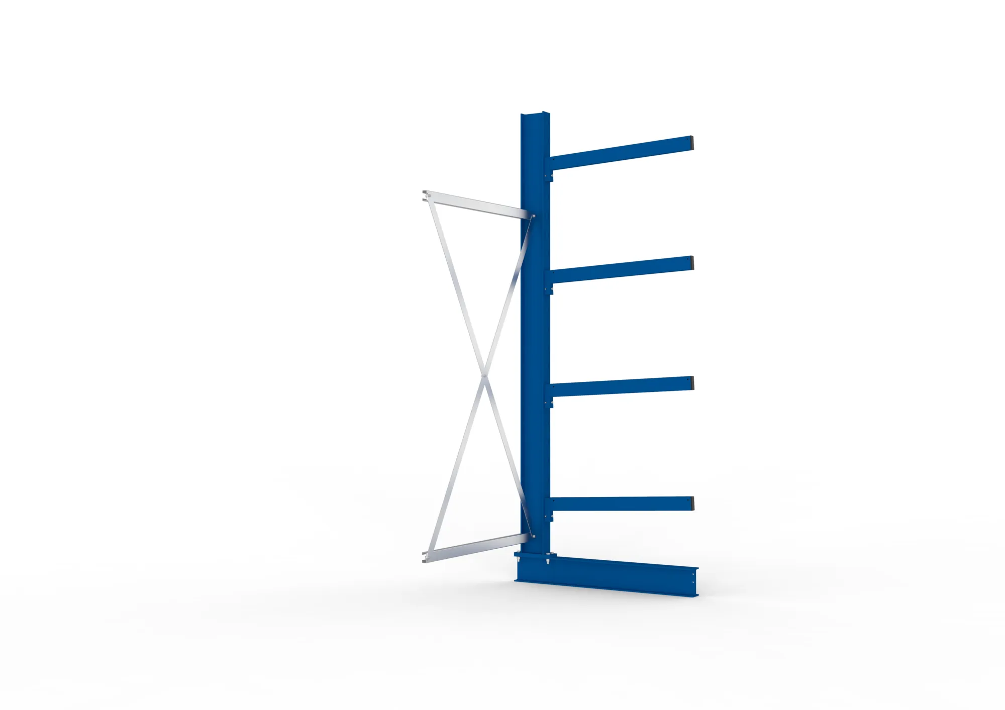 META MULTISTRONG M | Kragarmregal | Anbauregal | 2500 x 1000 x 800 mm | Armlast 250 kg | einseitig | 4+1 Ebenen