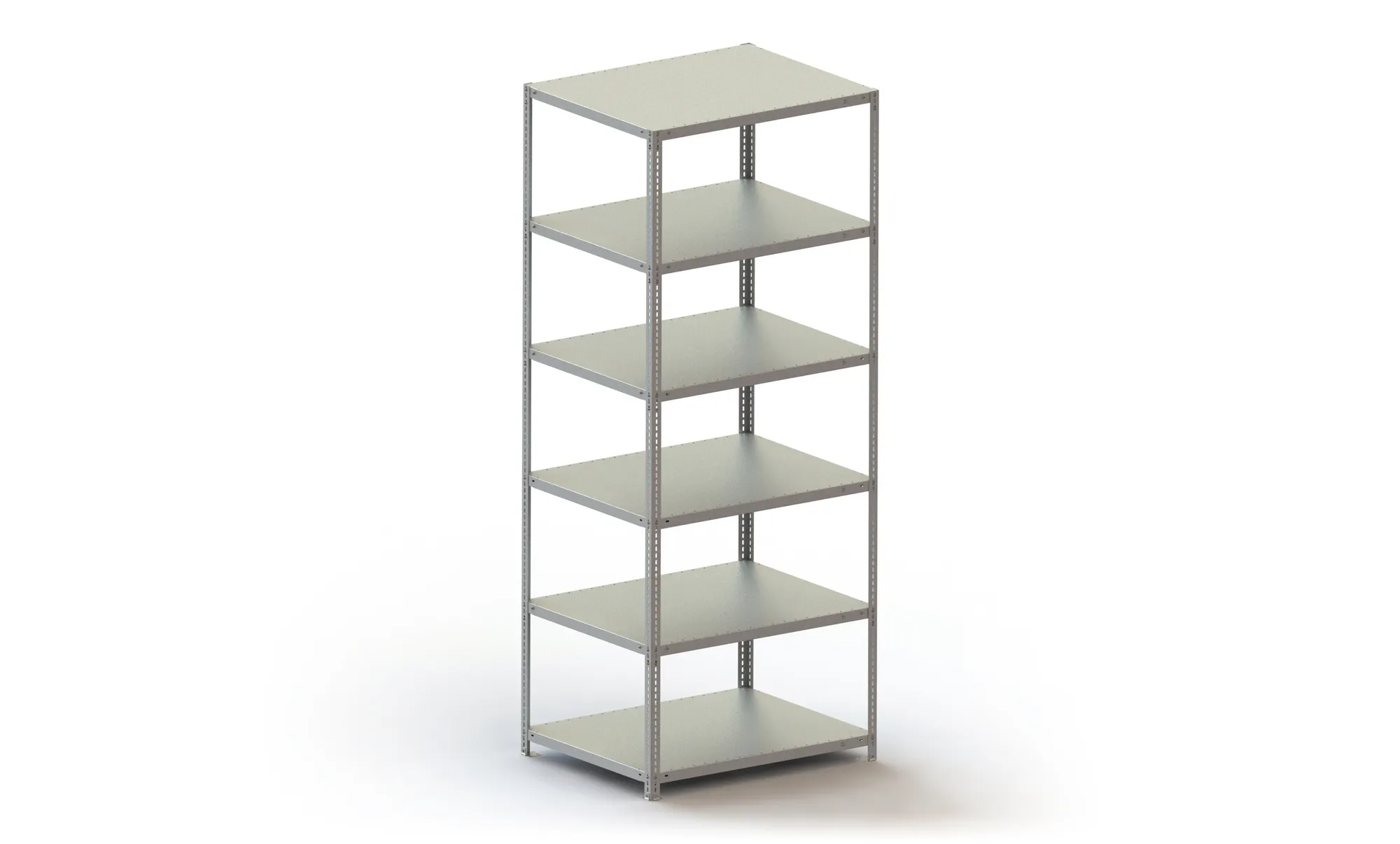META FIX | Fachbodenregal | Grundregal | 2500 x 1000 x 800 mm | Fachlast 230 kg | 6 Ebenen | verzinkt