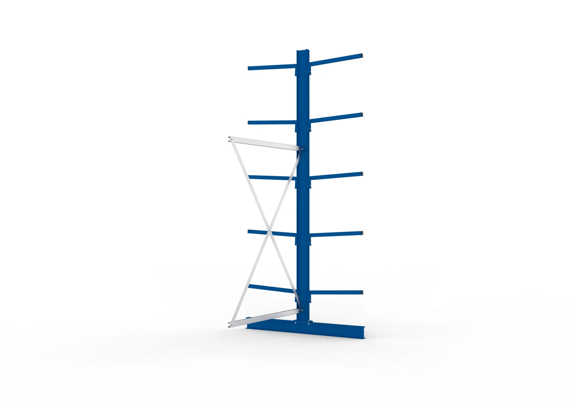 META MULTISTRONG L | Kragarmregal | Anbauregal | 3000 x 1300 x 600 mm | Armlast 140 kg | doppelseitig | 5+1 Ebenen