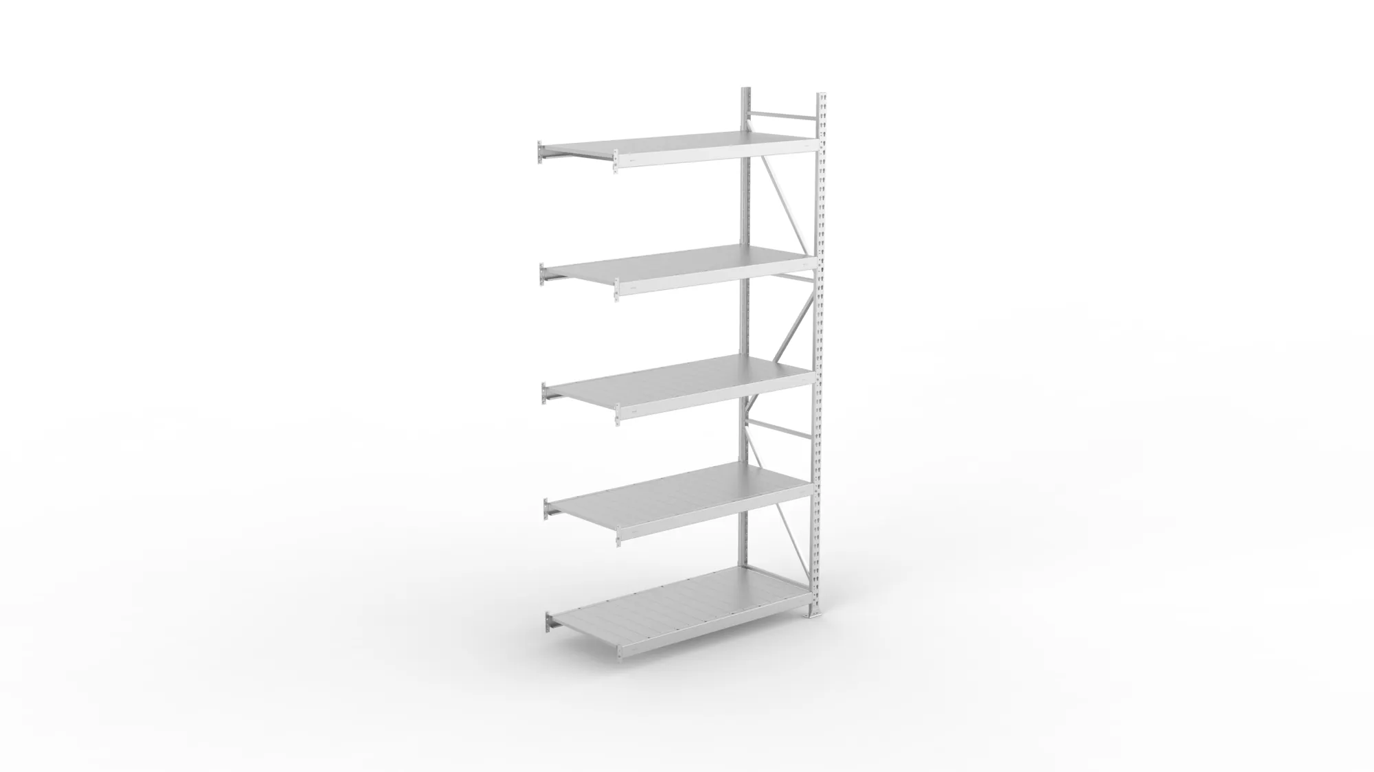 META MINI-RACK Weitspannregal | Anbauregal | 3000 x 1400 x 650 mm | Fachlast 600 kg | Stahlpaneelböden | 5 Ebenen