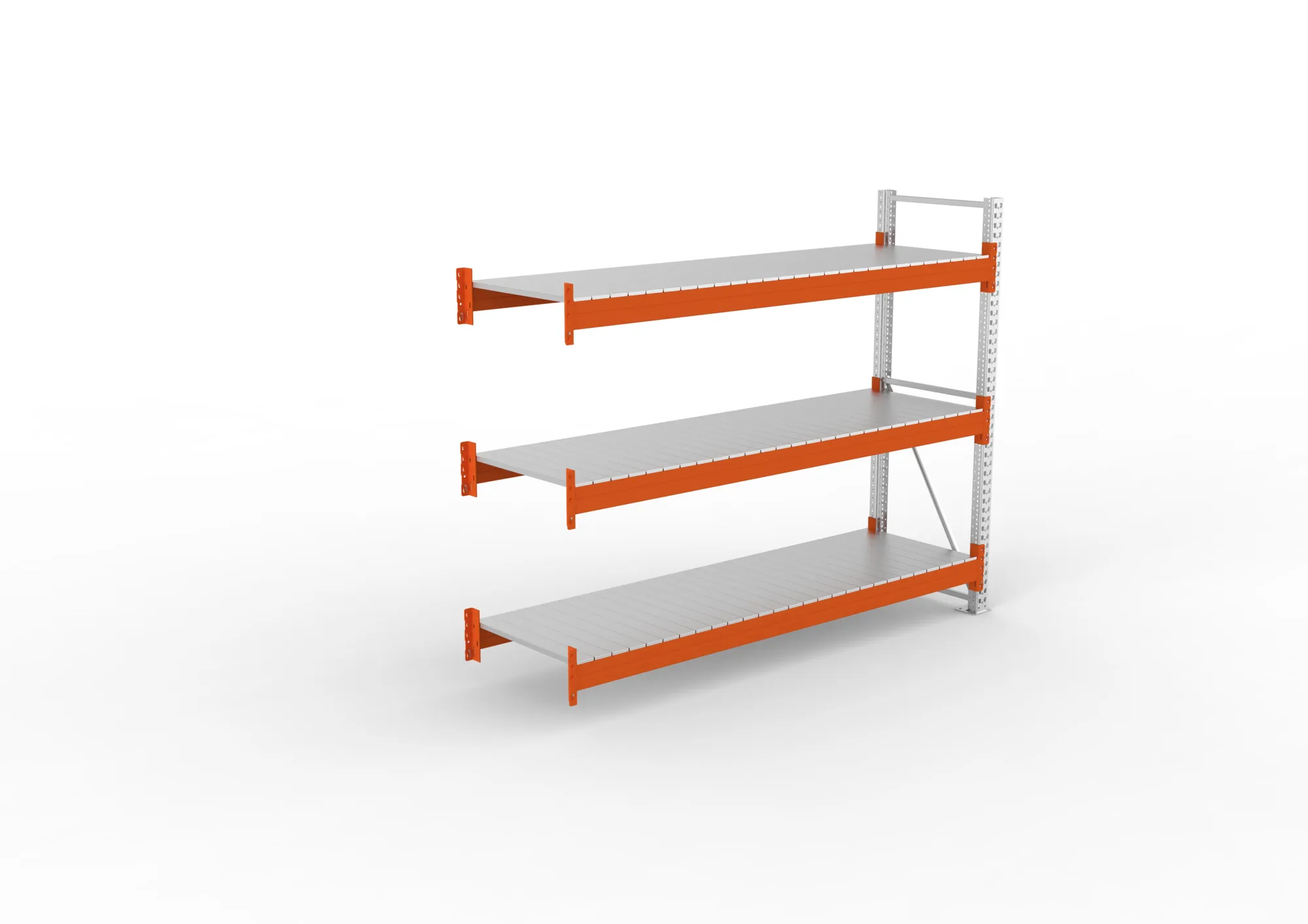 META MULTIPAL | Großfachregal | Anbauregal | 2200 x 2700 x 800 mm | Fachlast 2400 kg | 3 Ebenen | Stahlpaneele | verzinkt
