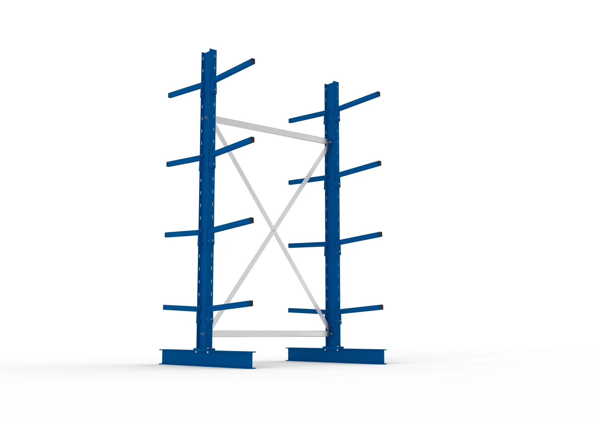 META MULTISTRONG L | Kragarmregal | Grundregal | 2500 x 1300 x 500 mm | Armlast 175 kg | doppelseitig | 4+1 Ebenen