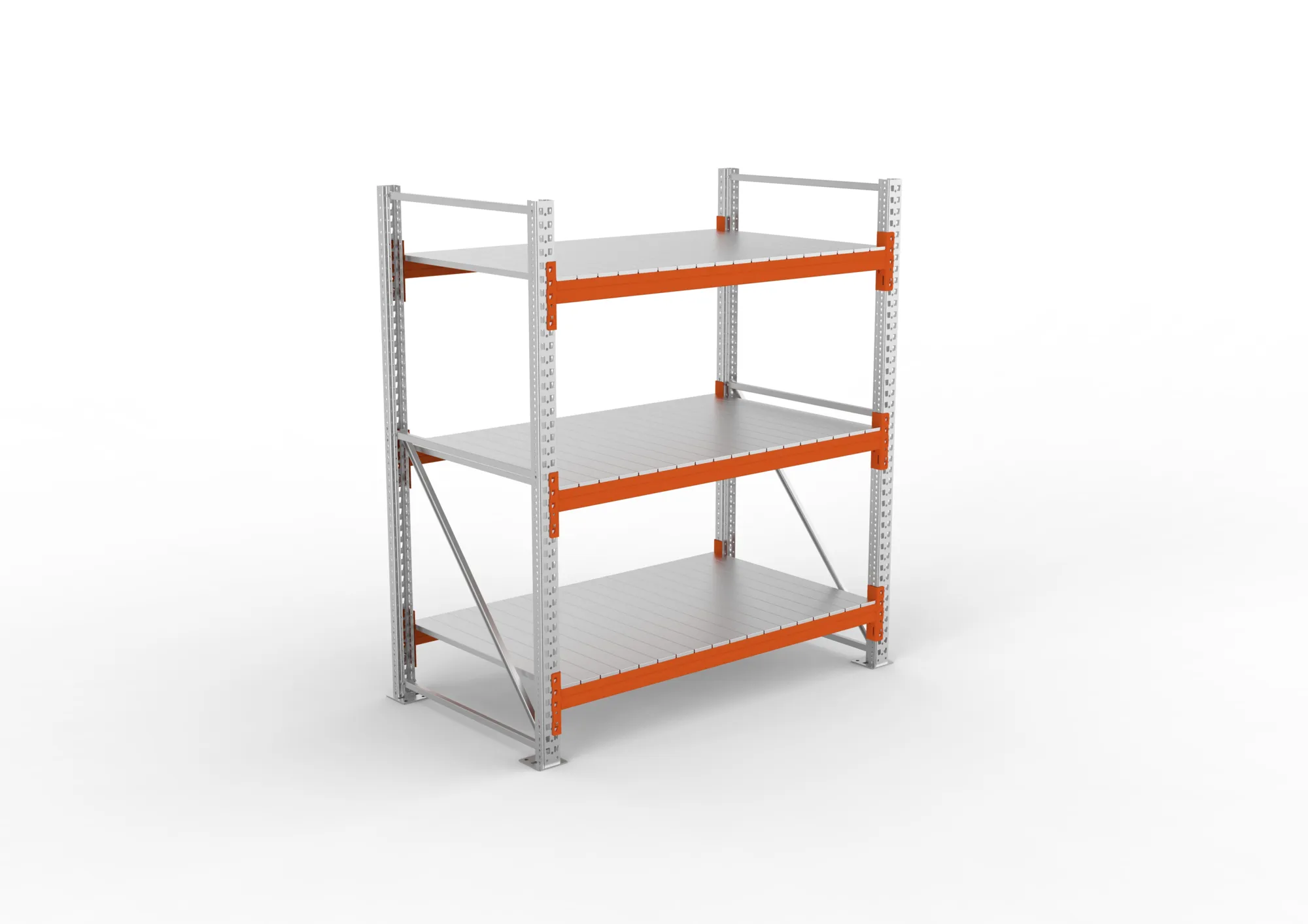 META MULTIPAL | Großfachregal | Grundregal | 2200 x 1825 x 1100 mm | Fachlast 1800 kg | 3 Ebenen | Stahlpaneele | verzinkt