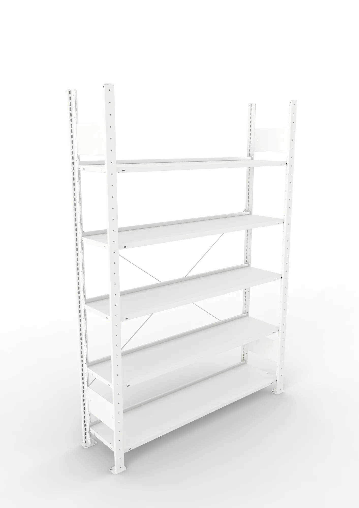 META COMPACT | Büro-Steckregal | Grundregal | 1850 x 1250 x 300 mm | Fachlast 80 kg | 5 Ebenen | RAL 7035