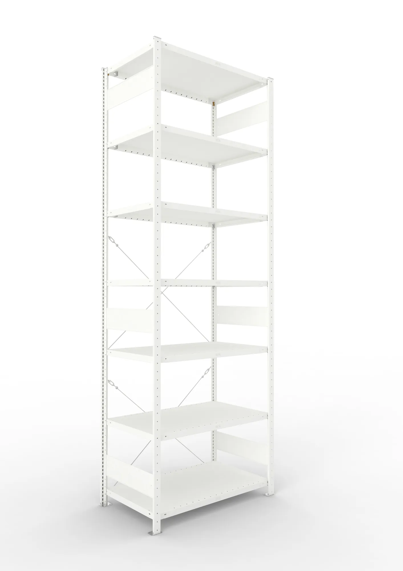 META CLIP | Fachbodenregal | Grundregal | 3000 x 1000 x 600 mm | Fachlast 230 kg | 6+1 Ebenen | RAL 7035