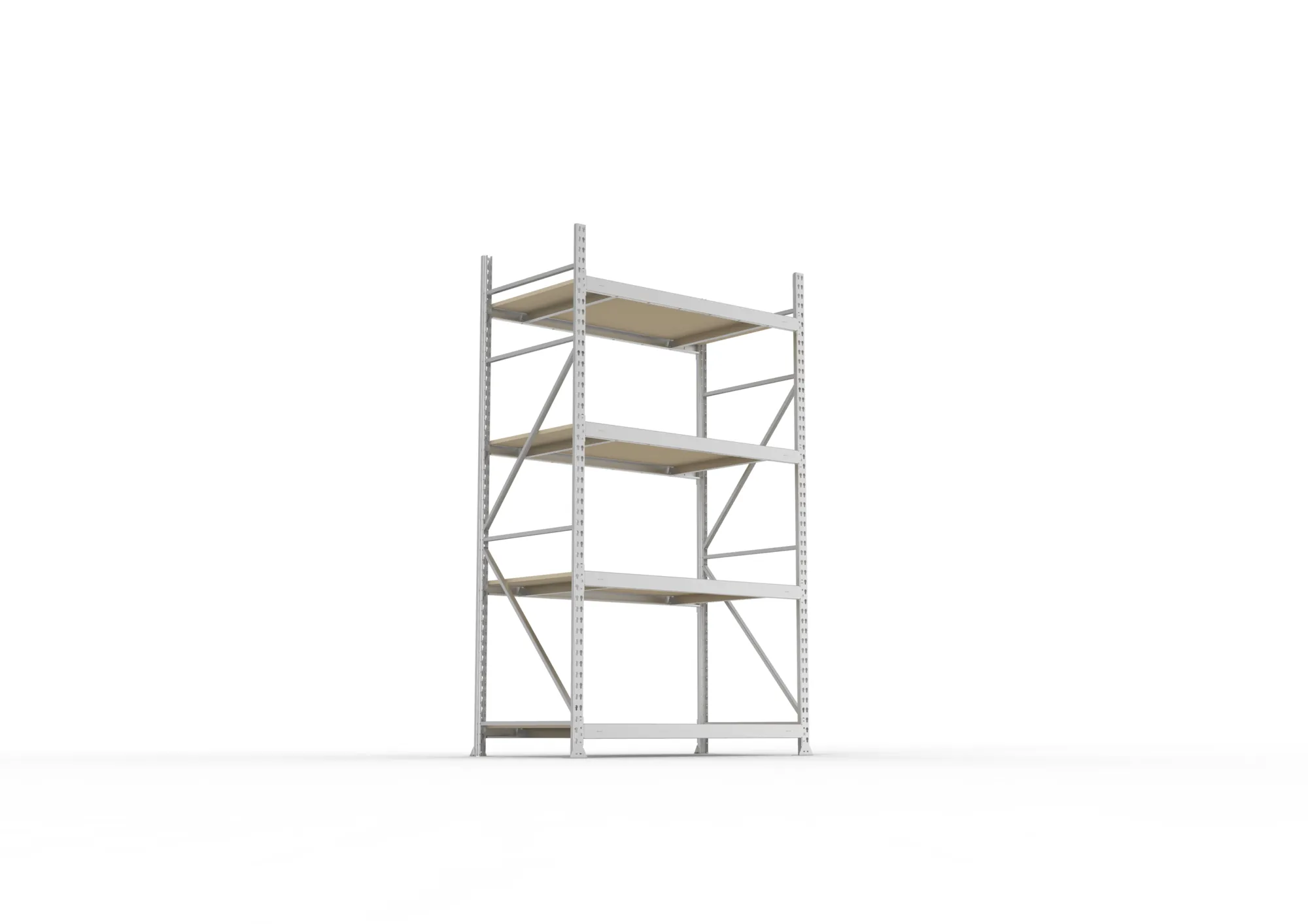 META MINI-RACK Weitspannregal | Grundregal | 2500 x 1400 x 800 mm | Fachlast 600 kg | Spanplattenböden | 4 Ebenen