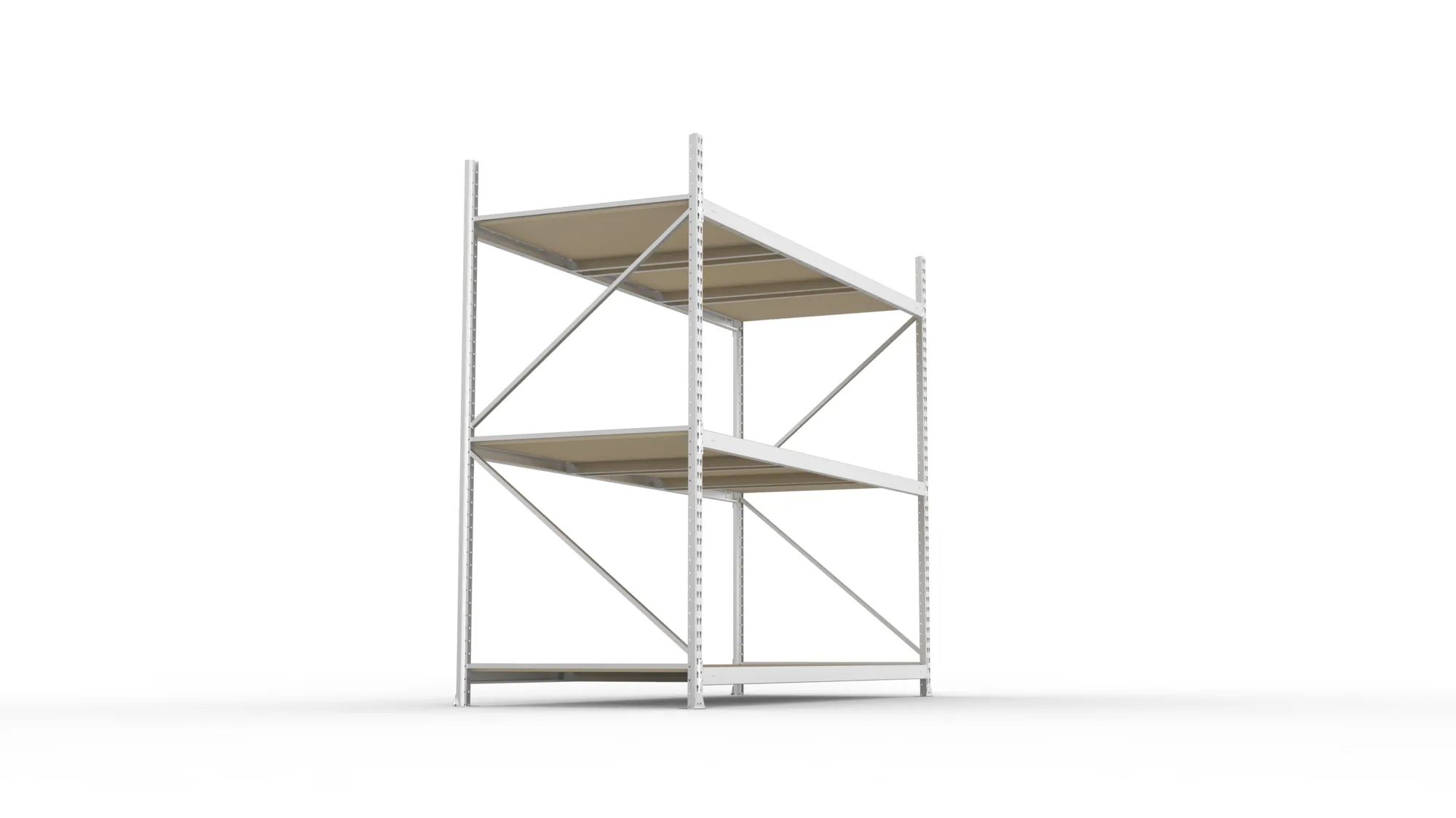 META MINI-RACK Weitspannregal | Grundregal | 2200 x 2600 x 1050 mm | Fachlast 490 kg | Spanplattenböden | 3 Ebenen