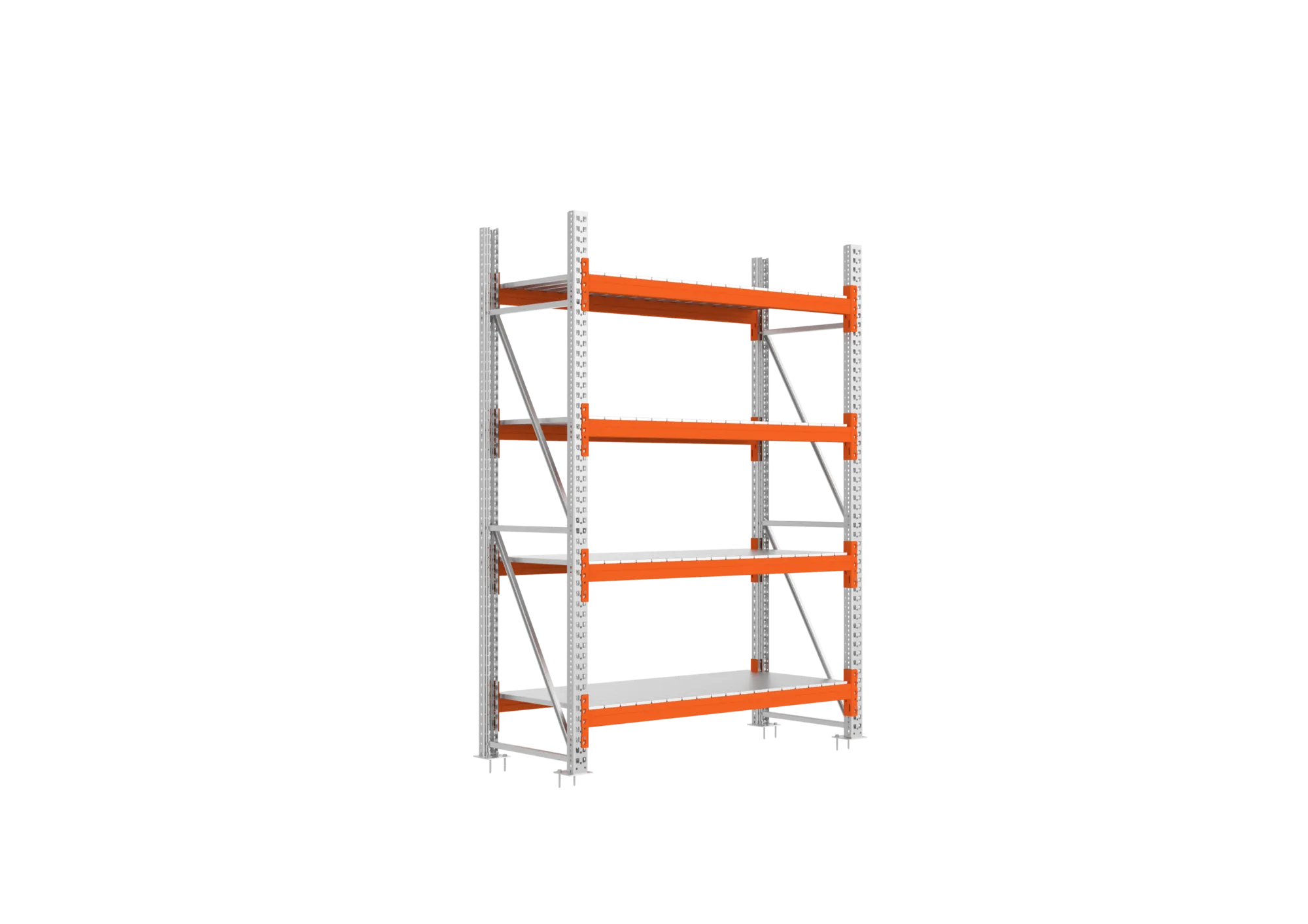 META MULTIPAL | Großfachregal | Grundregal | 2700 x 1825 x 800 mm | Fachlast 1800 kg | 4 Ebenen | Stahlpaneele | verzinkt