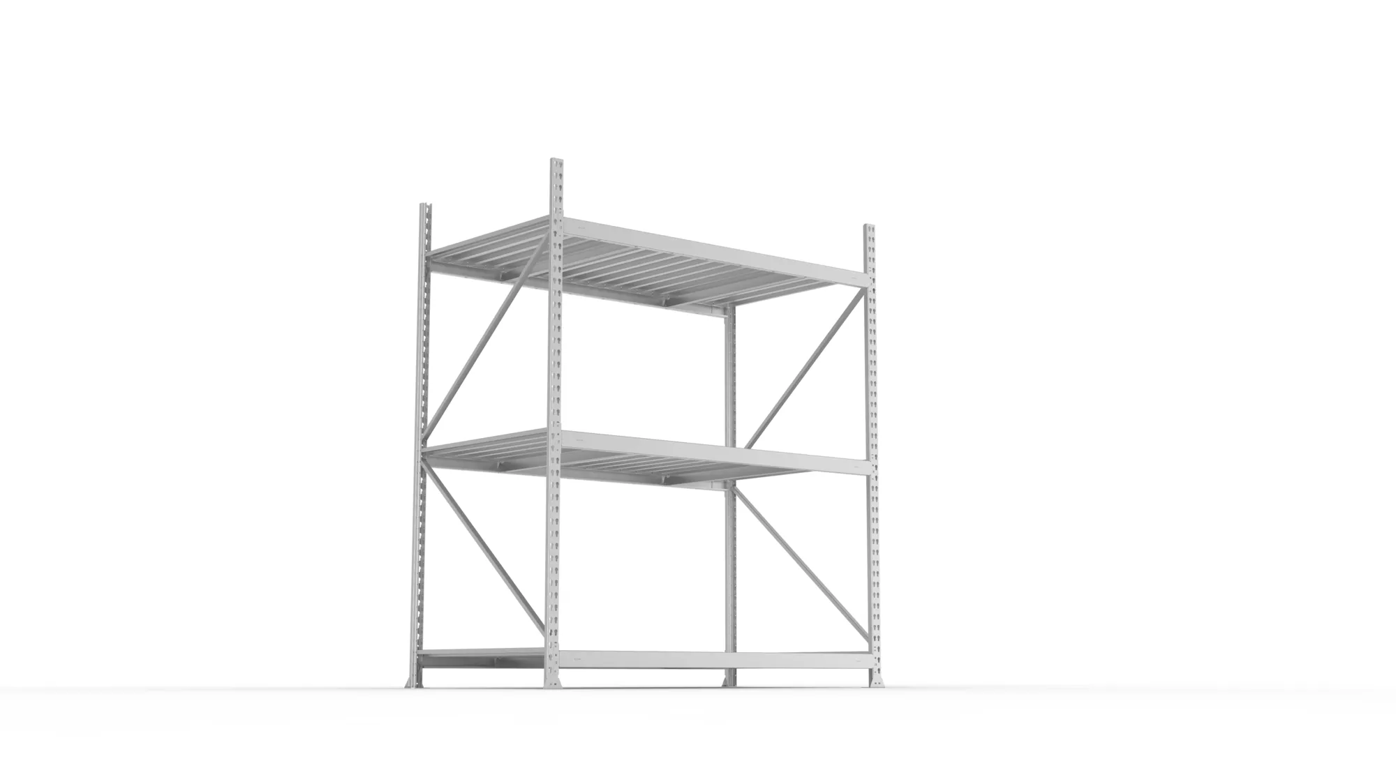 META MINI-RACK Weitspannregal | Grundregal | 2200 x 1800 x 1050 mm | Fachlast 600 kg | Stahlpaneelböden | 3 Ebenen