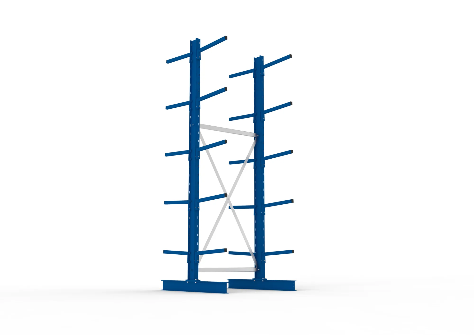 META MULTISTRONG L | Kragarmregal | Grundregal | 3000 x 1000 x 500 mm | Armlast 175 kg | doppelseitig | 5+1 Ebenen