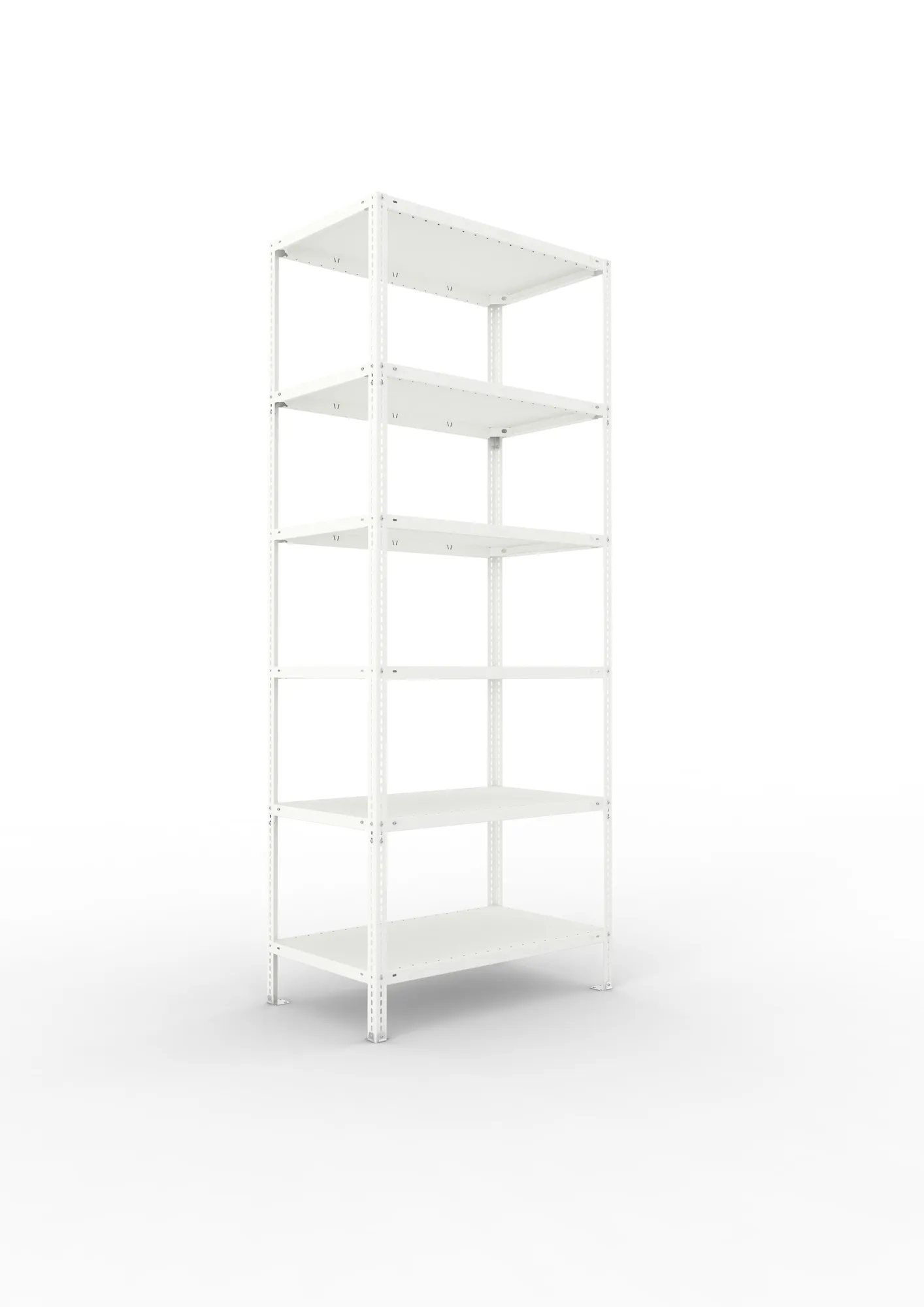 META FIX | Fachbodenregal | Grundregal | 2500 x 1000 x 600 mm | Fachlast 150 kg | 6 Ebenen | RAL 7035