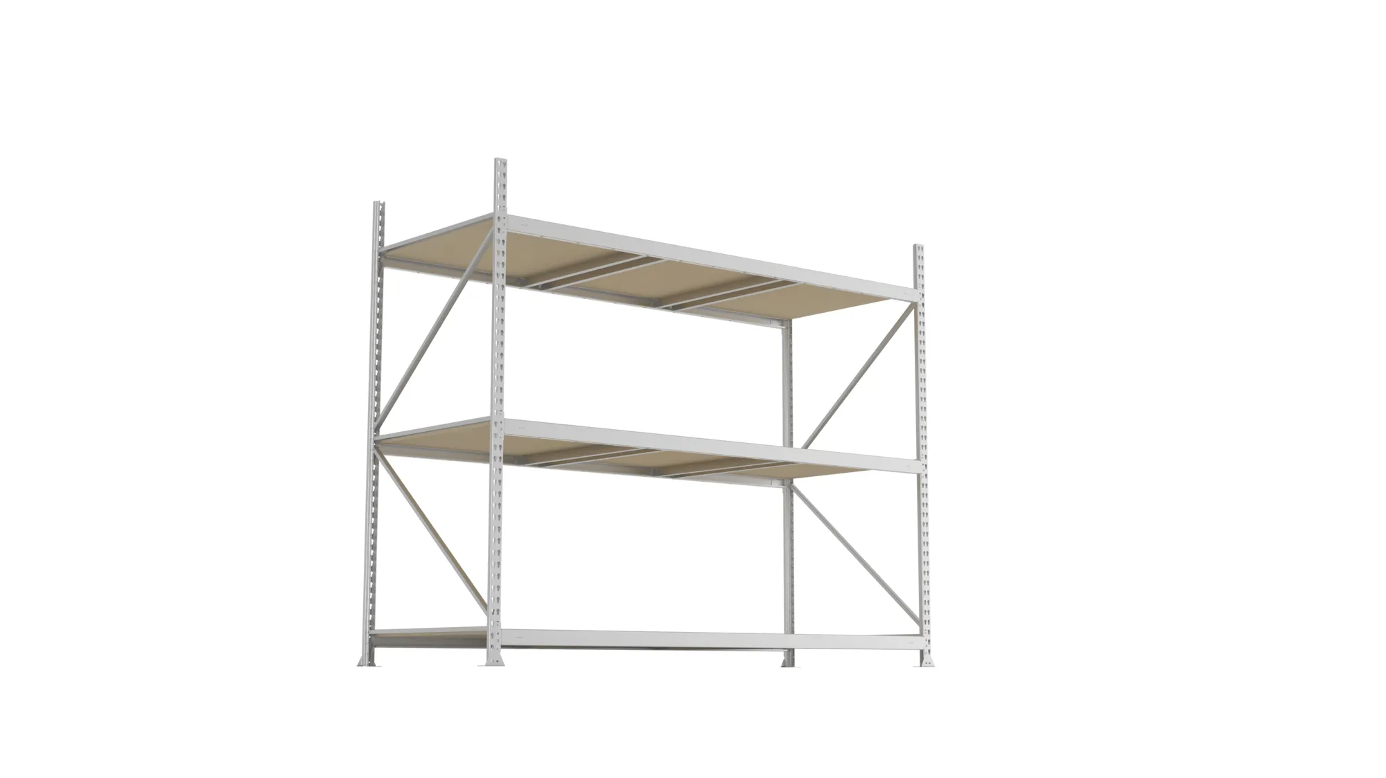 META MINI-RACK Weitspannregal | Grundregal | 2200 x 2600 x 1050 mm | Fachlast 490 kg | Spanplattenböden | 3 Ebenen