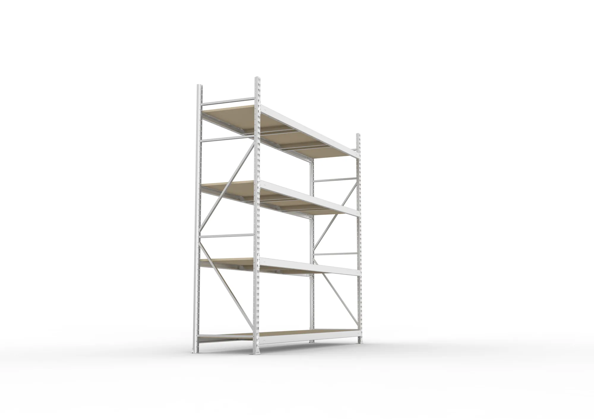 META MINI-RACK Weitspannregal | Grundregal | 2500 x 2600 x 650 mm | Fachlast 490 kg | Spanplattenböden | 4 Ebenen
