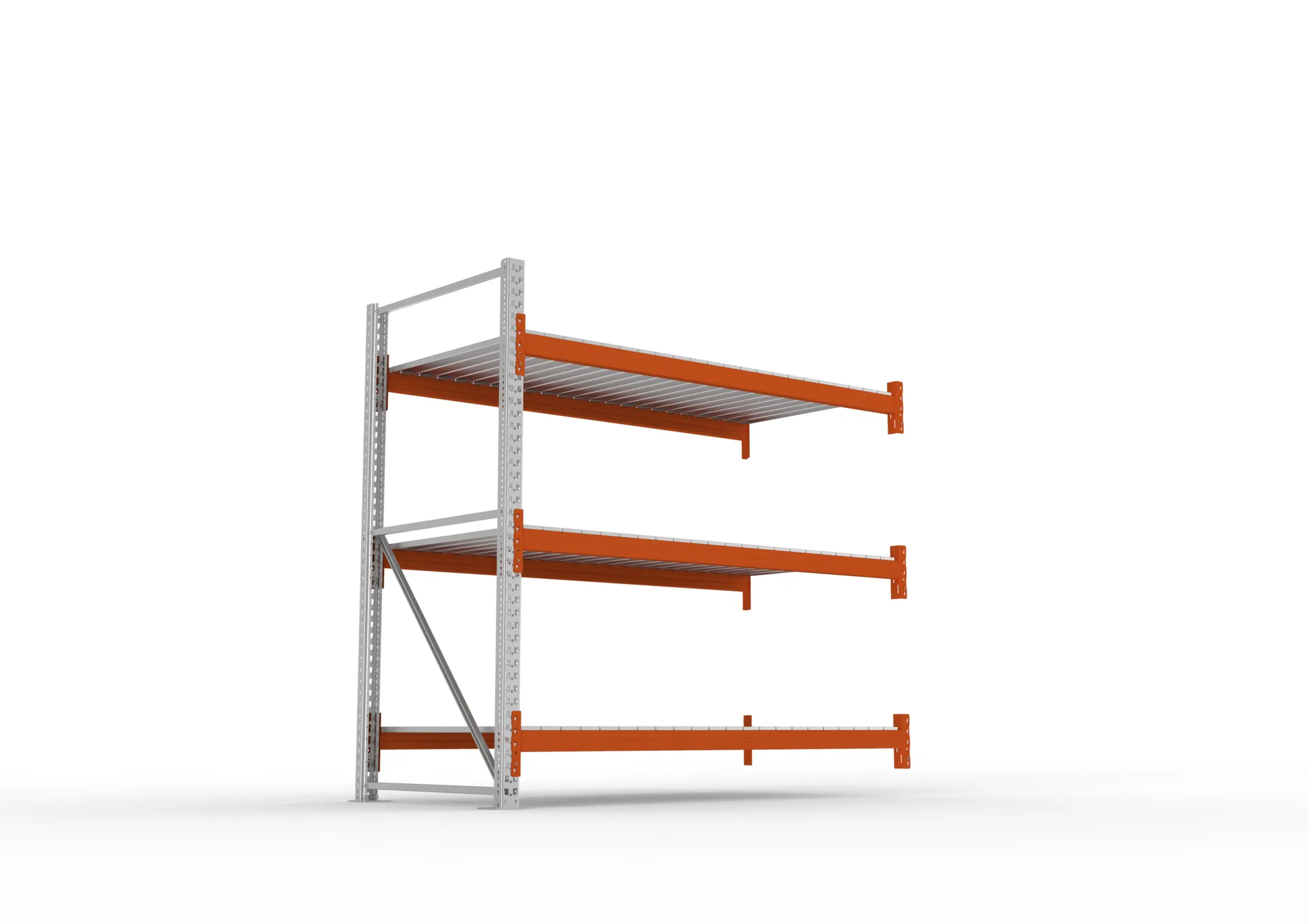 META MULTIPAL | Großfachregal | Anbauregal | 2200 x 2225 x 1100 mm | Fachlast 1900 kg | 3 Ebenen | Stahlpaneele | verzinkt