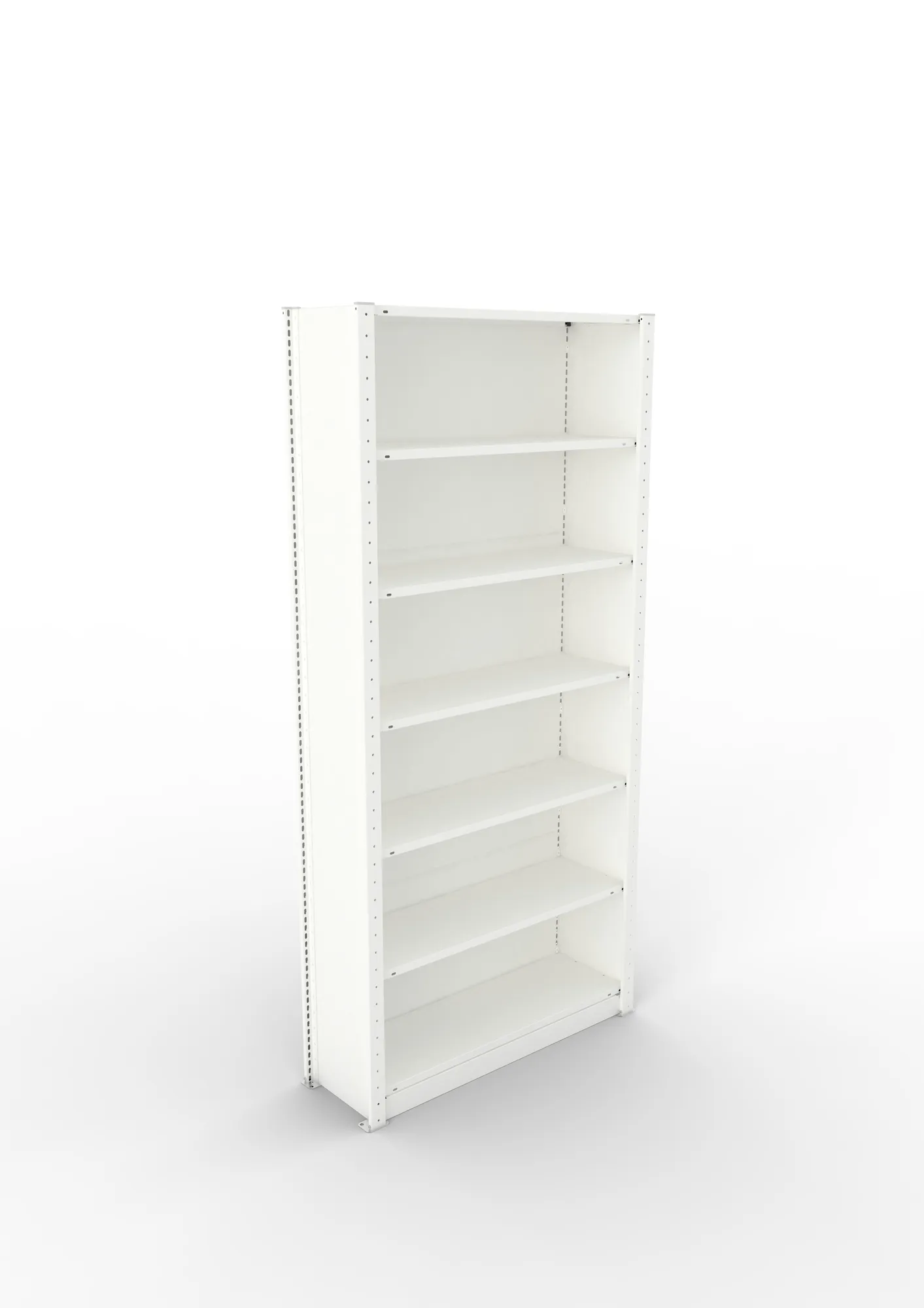 META COMPACT | Büro-Steckregalwand | Grundregal | 2200 x 1000 x 300 mm | Fachlast 80 kg | 6+1 Ebenen | RAL 7035