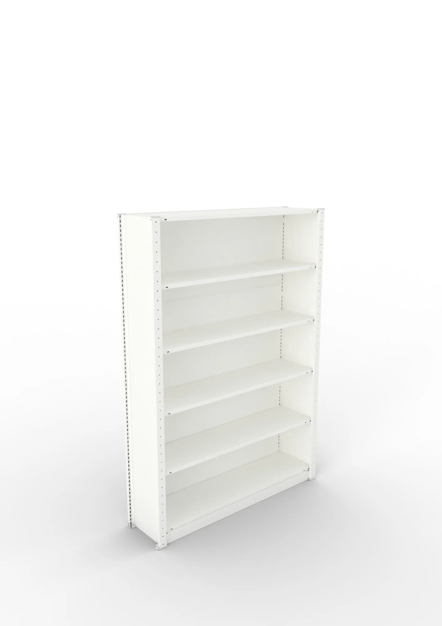 META COMPACT | Büro-Steckregalwand | Grundregal | 1850 x 1250 x 300 mm | Fachlast 80 kg | 5+1 Ebenen | RAL 7035