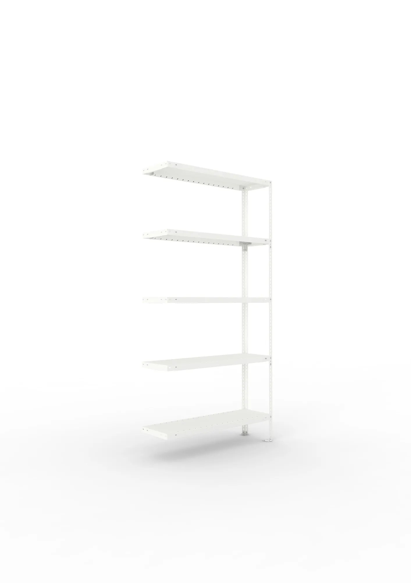 META FIX | Fachbodenregal | Anbauregal | 2000 x 1000 x 300 mm | Fachlast 100 kg | 5 Ebenen | RAL 7035