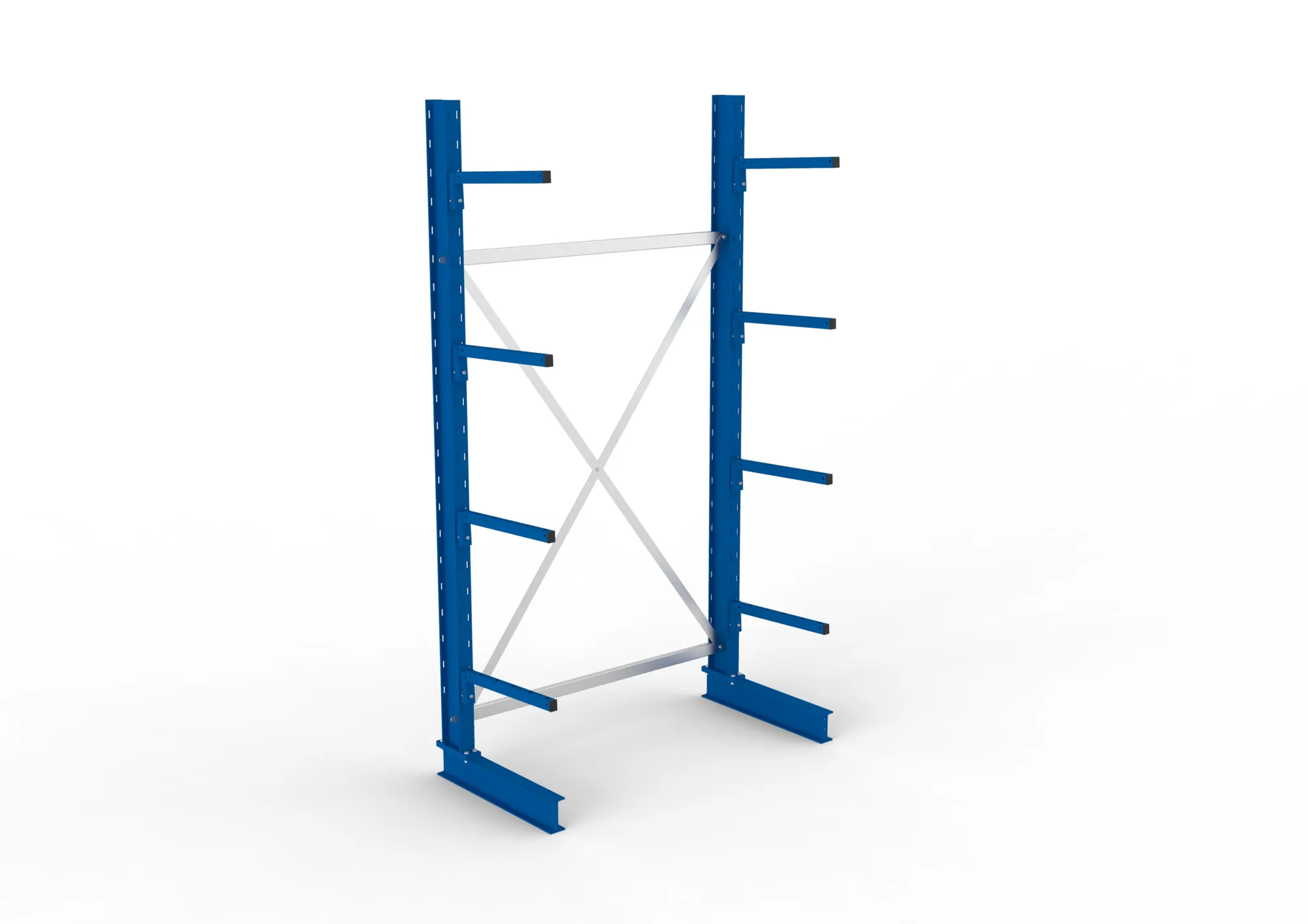 META MULTISTRONG L | Kragarmregal | Grundregal | 2500 x 1300 x 500 mm | Armlast 175 kg | einseitig | 4+1 Ebenen
