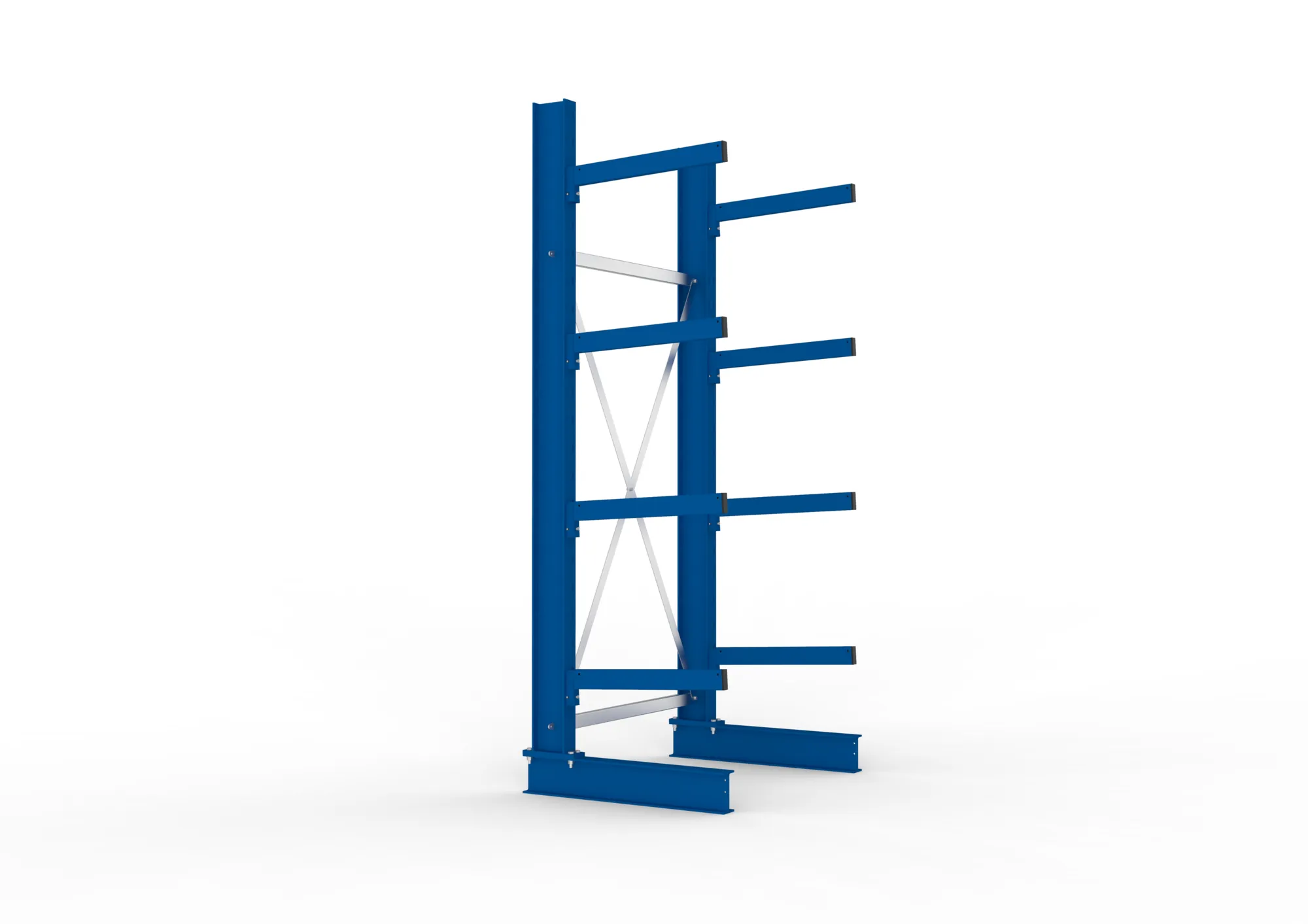 META MULTISTRONG M | Kragarmregal | Grundregal | 2500 x 1000 x 600 mm | Armlast 355 kg | einseitig | 4+1 Ebenen