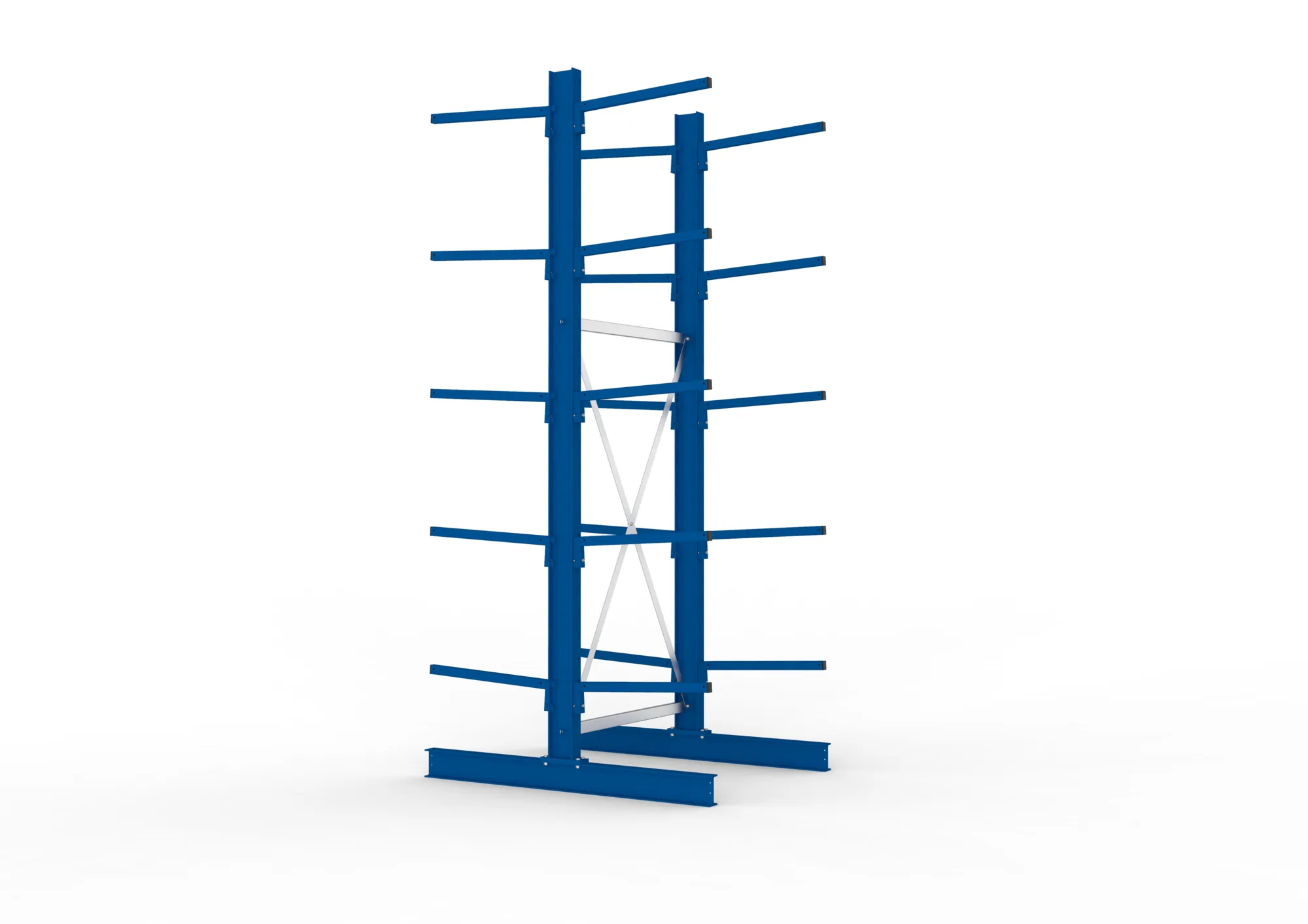 META MULTISTRONG L | Kragarmregal | Grundregal | 3000 x 1000 x 600 mm | Armlast 140 kg | doppelseitig | 5+1 Ebenen