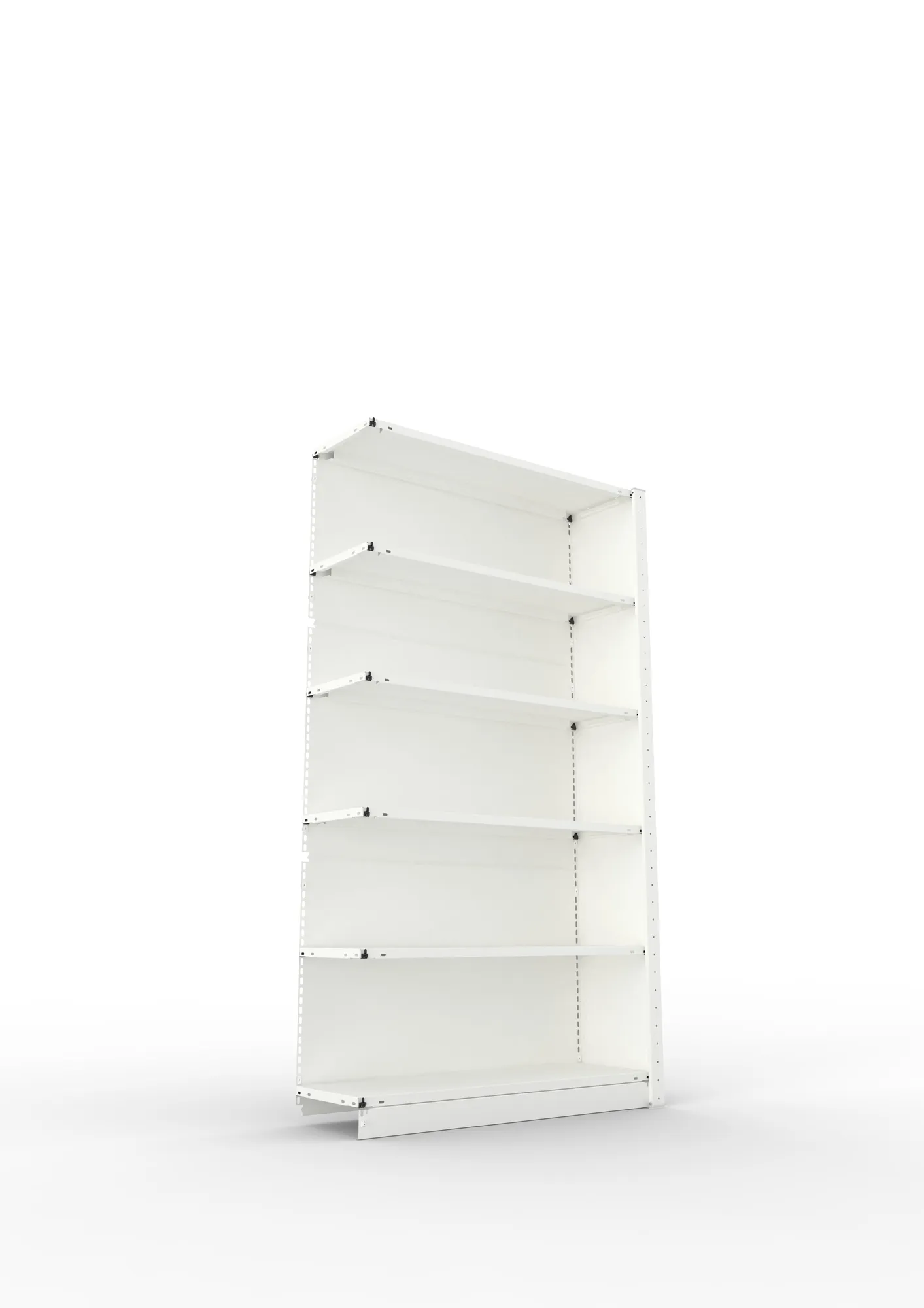 META COMPACT | Büro-Steckregalwand | Anbauregal | 1850 x 1000 x 300 mm | Fachlast 80 kg | 5+1 Ebenen | RAL 7035